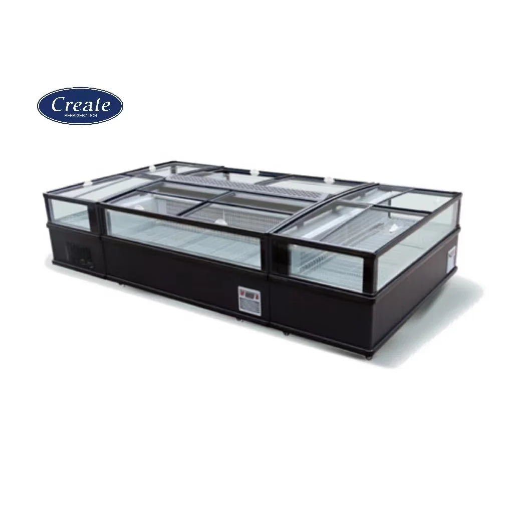 Top Open Design combined island freezer Island Freezer And Cooler for hypermarket big island freezer composite display cooler