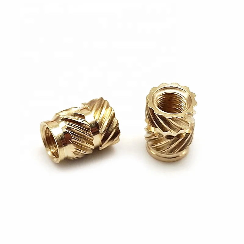 M2 M3 M4 M5 M6 M8 Brass C3604 Knurled Female Nut Threaded Heat Set Insert for Plastic
