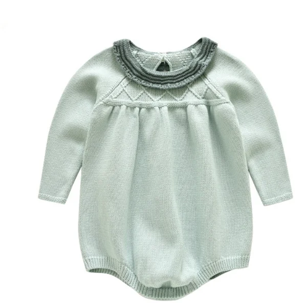 PHB 11786 cute knitted design toddler girls romper import baby products