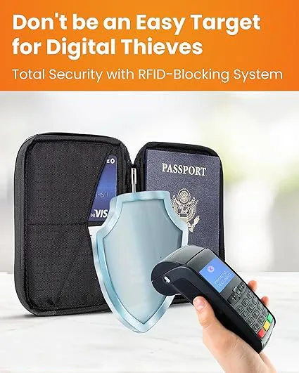RFID Blocking Travel Document Holder Passport Wallet