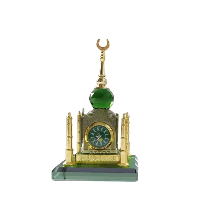 Makkah crystal construction K9 glass ornament  clock tower  for Islamic souvenir tourist home decoration  for gift Makkah