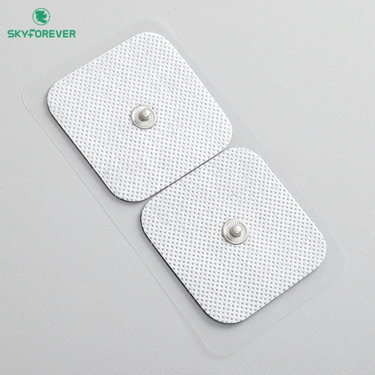 SKYFOREVER Factory price high-conductivity 50*50MM TENS PADS 3.5/3.9MM snap adhesive electrodes pads for ems/tens machine
