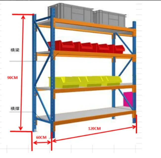 Industrial metal medium-sized warehouse pallet storage steel shelf