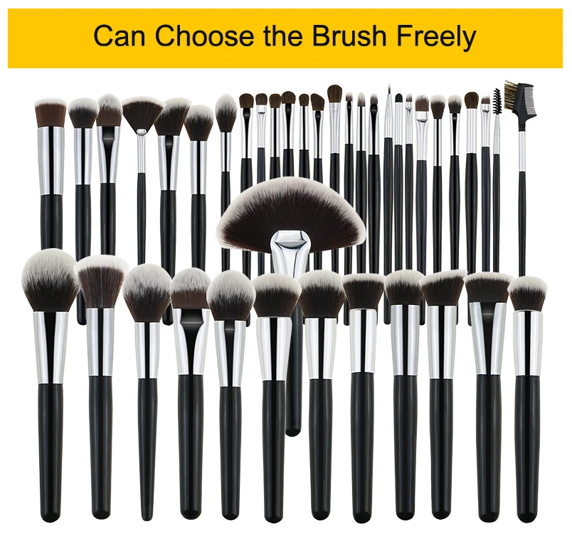 ST FUTURE Custom Logo Professional 16pcs Travel Ladies Makeup Brush Plastic Handle Synthetic Nylon Hair Best Makeup Brush Set