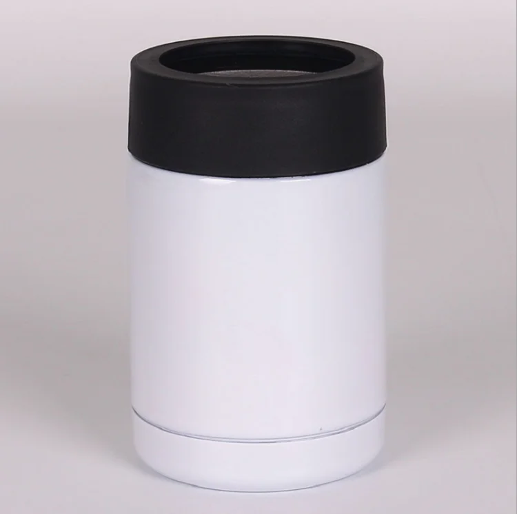 Reusable 12oz vacuum insulated keep cold cancooler white blank for sublimation stainless steel can cooler