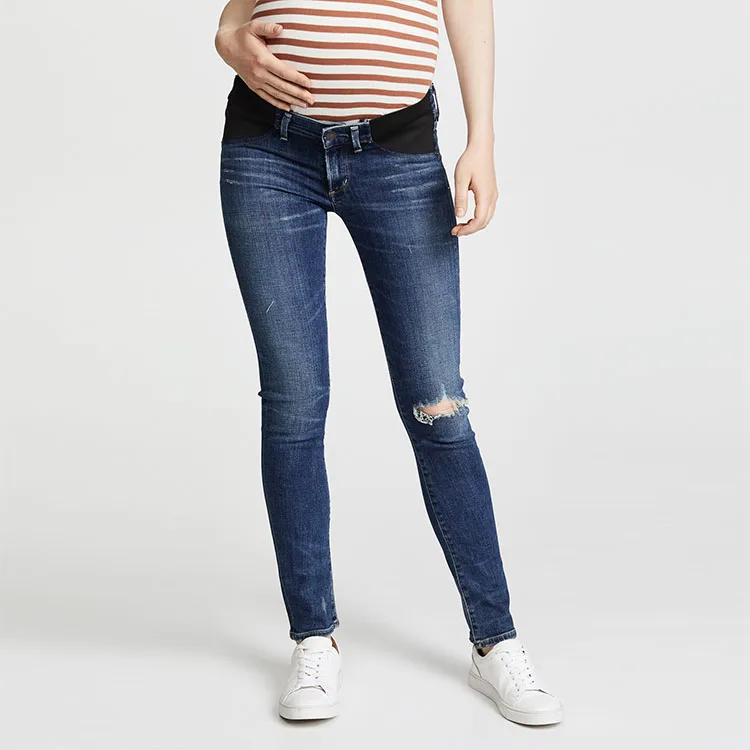 
Ladies Fashion Skinny Western Maternity Jeans Ripped 