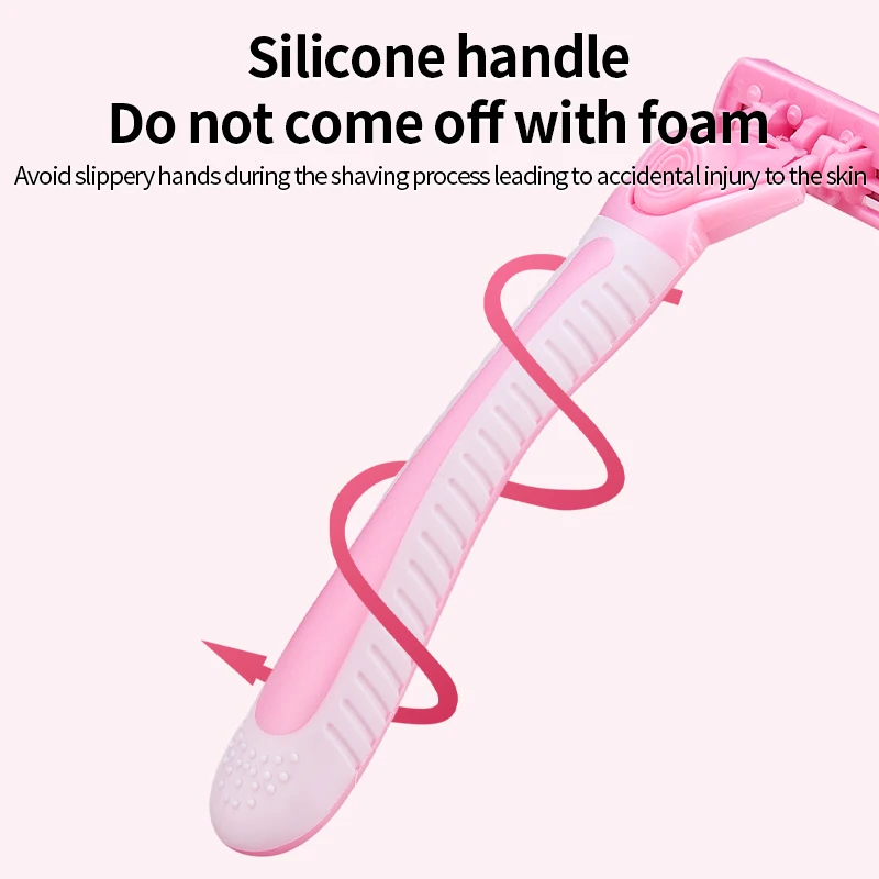 Private Label in Stock Disposable Women Shaving Blazes Portable 5 Blades High Quality Safety Razor for Women