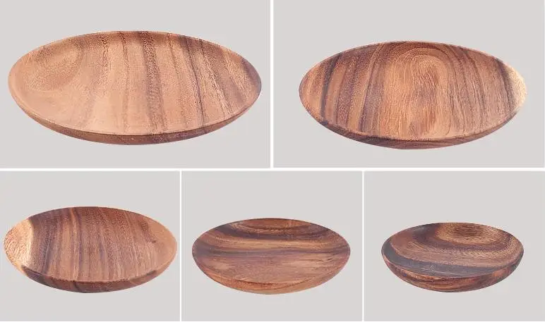  9 84 дюйма/25 см обеденные тарелки из дерева акации блюда закуски десерты экологически чистые круглые деревянные