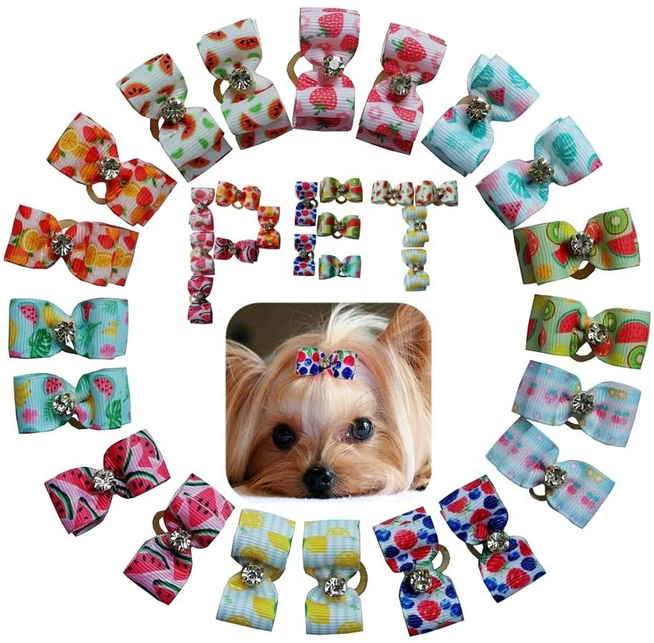 
Free Sample Mix Colors Wholesale Pet Grooming Hair Bows Dog Accessories Dog Grooming Bows 