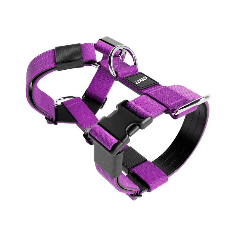 Pressure Tested Durable Metal Clasp Foam Neoprene Lined Tactical Dog Collar Leash with Soft Handle