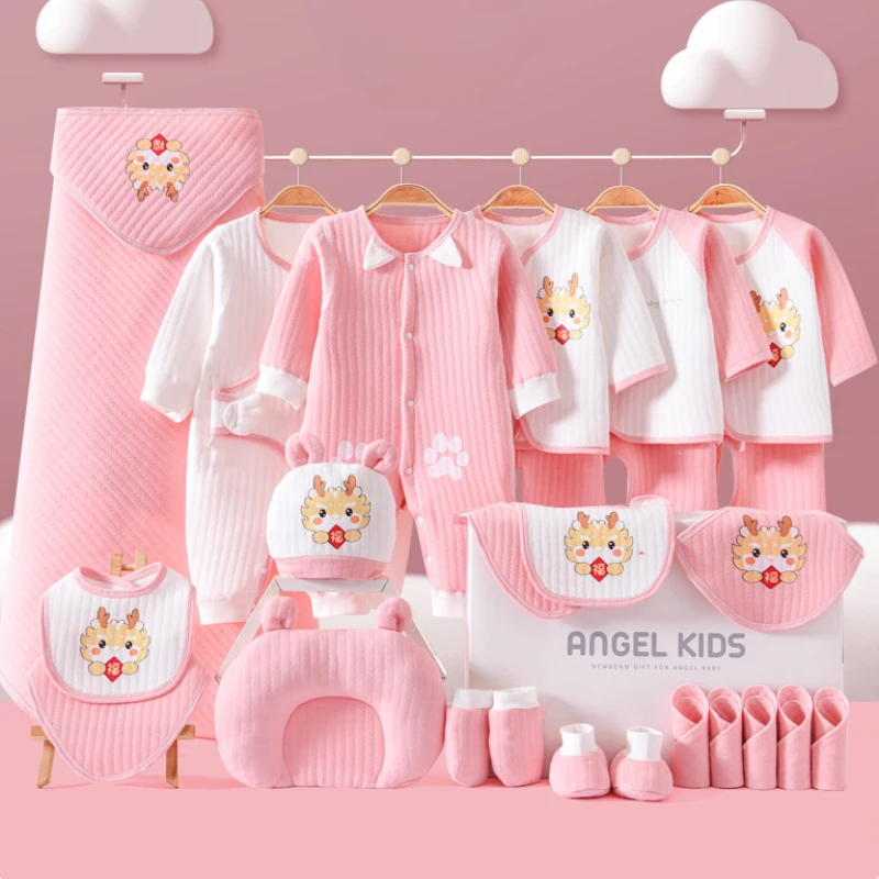 Newborn Clothes Set 100% Organic Cotton Clothing Boy Girl Winter Rompers Ropa Para Bebe Supplies Layette Baby Shower Gift