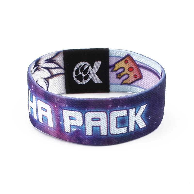 Cheapest oem logo promotional wristbands soft polyester heat transfer custom print design party wristband guangzhou factory