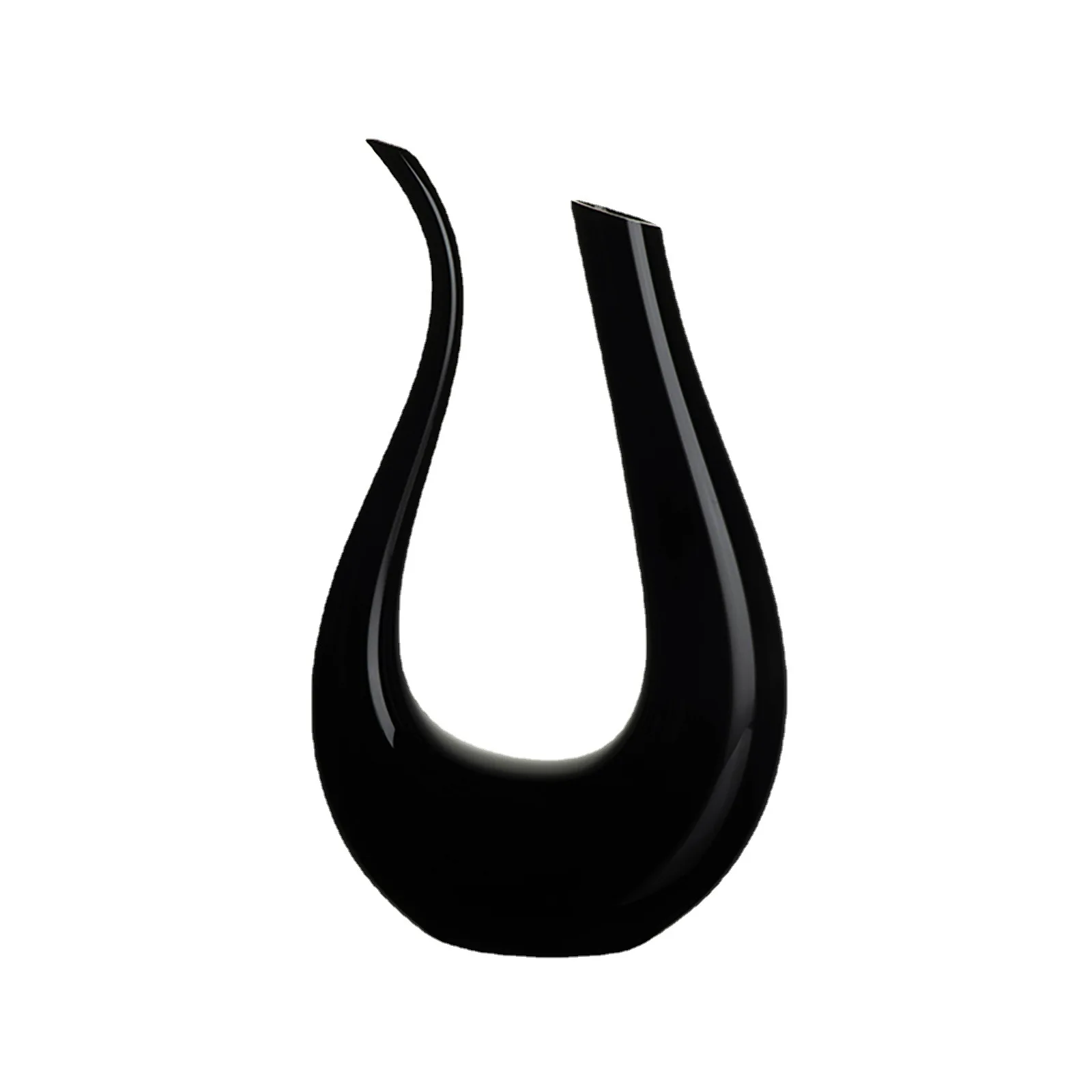 Creative Black Swan Harp U Shape Glass Wine Decanter with Cup
