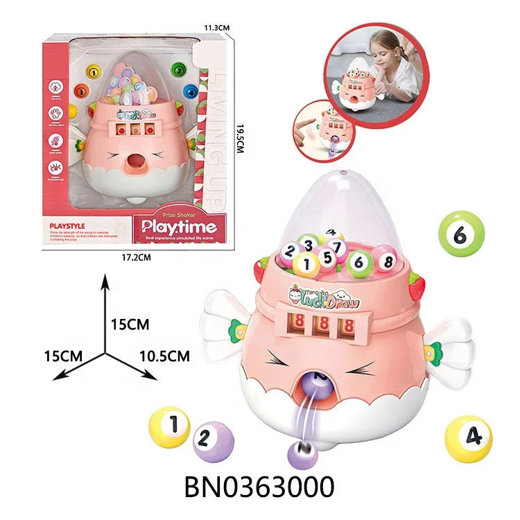 NEW arrivals kids lucky draw machine game raffle toys lottery ball machine for girl toy