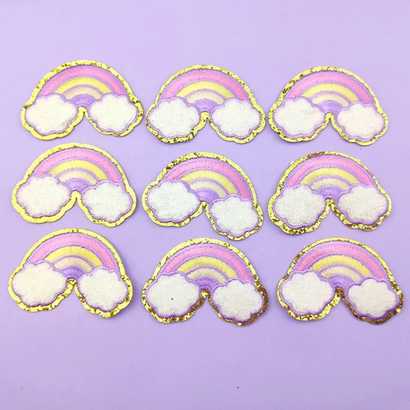 Shenglan Embroidered Patches Cute Rainbow Patch Iron On/Sew On Appliques for Kids Child Patches DIY for Costume Accessories