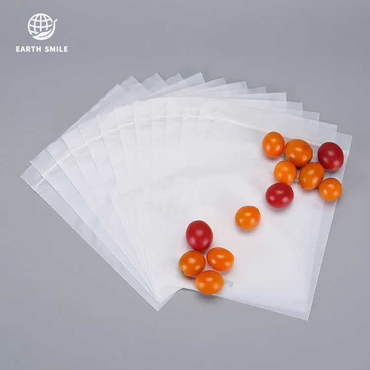 Biodegradable PLA Eco friendly Zipper Resealable Clothes Packaging Frosted Plastic Ziplock Bag