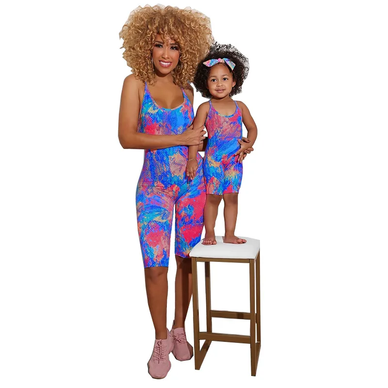 TG037  New print mommy and me romper colorful outfits 2021 popular mommy and me swimsuits