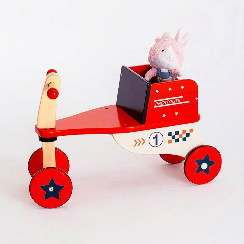 kids balance wooden bike kick scooters foot scooters baby push toy bike early walk development muscle strength Enhancement