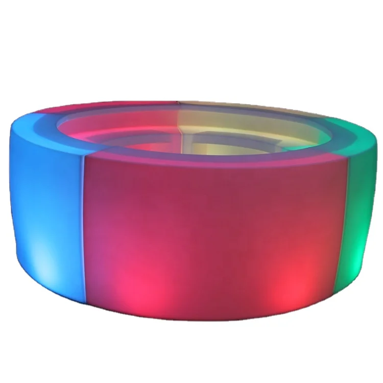 Remote control glowing led plastic portable bar table furniture led bar counter