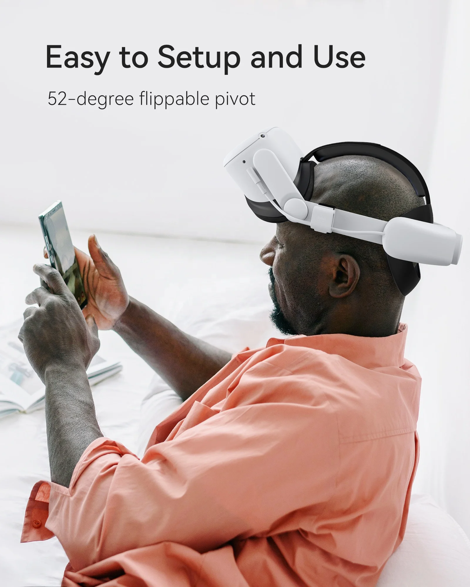 KIWI design Comfort Head Strap with Battery for Meta/Oculus Quest 2, Elite Strap with 6400mAh Battery Pack