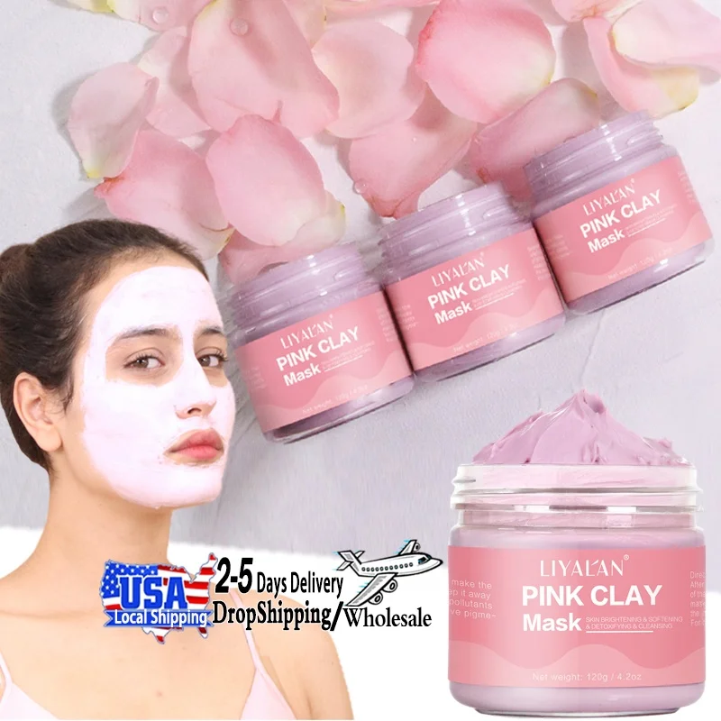 Private Label Natural Organic Facial Care Deep Cleansing Anti Aging Face Maskmask Beauty Whitening Pink Clay Mask