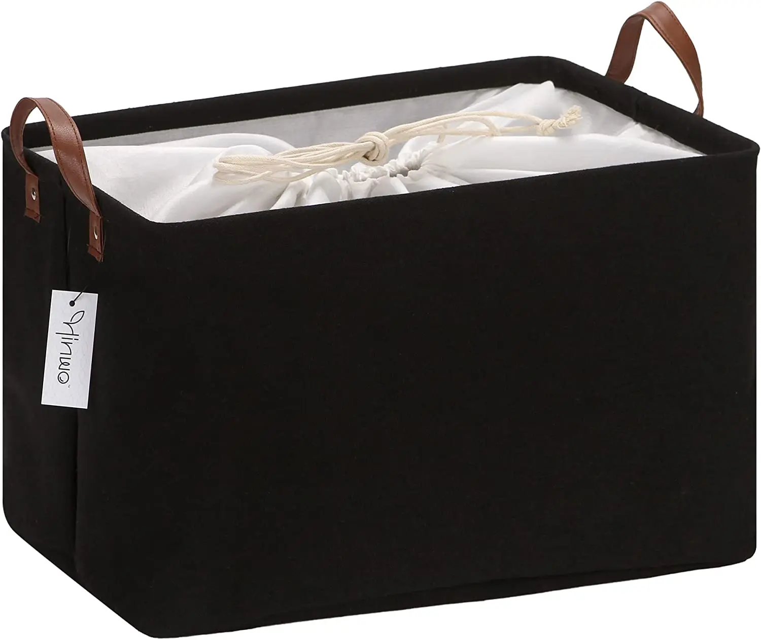 customization Hot sale High Quality Canvas Fabric Collapsible Rectangle Clothes Organiser Storage Basket With Cotton Rope Handle