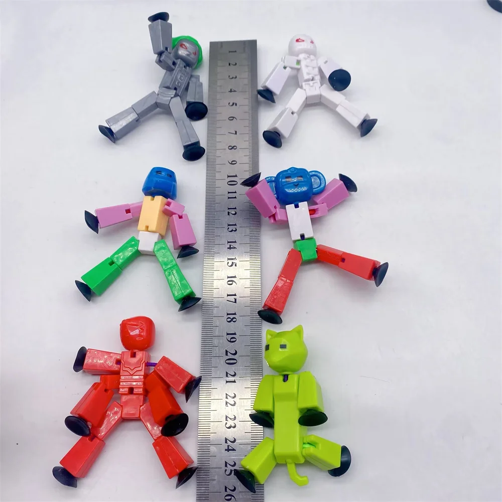 Suction Cup funny stick toy Robot action figure children gifts Small toys models randomly