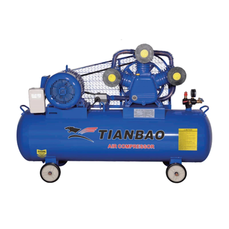 W-0.9/8 900L/min 90*3MM 950r/min 10HP/7.5KW 200 Liter Electric Belt Driven Air Compressor Machine