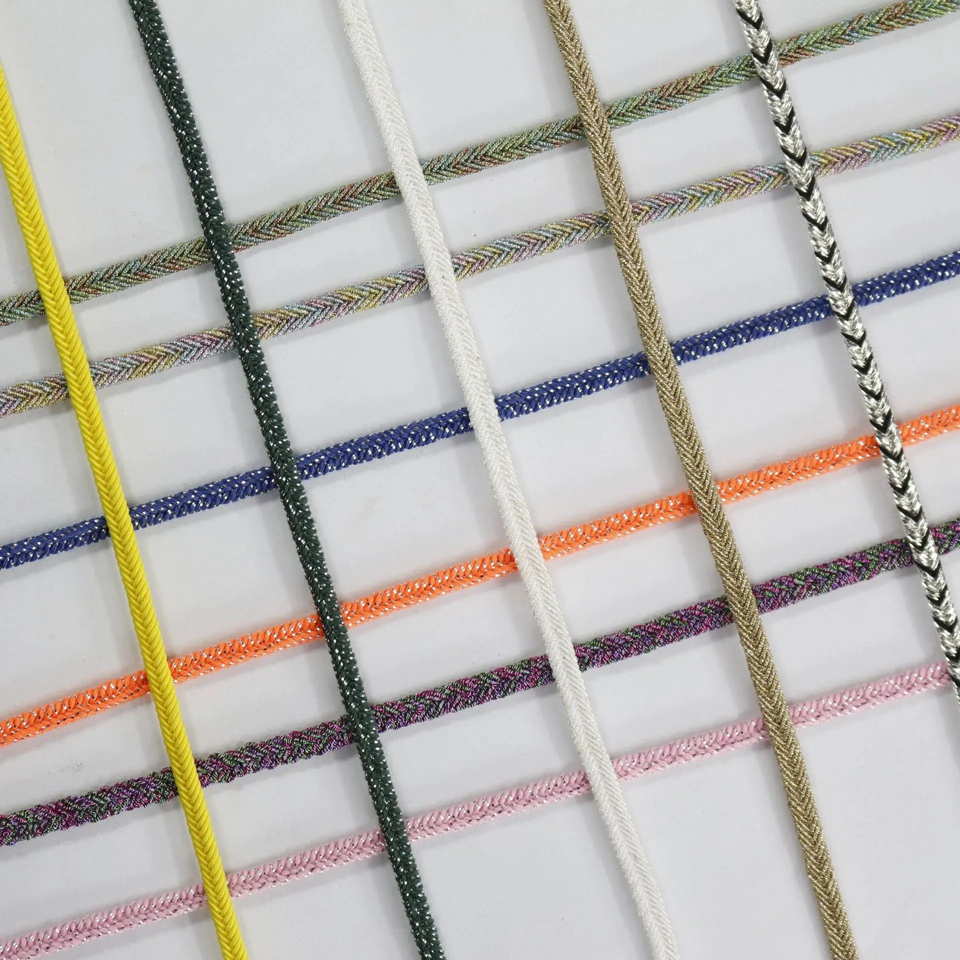 Wholesale High Quality 4mm Wholesale Metallic Braid String Soutache Braided Cord