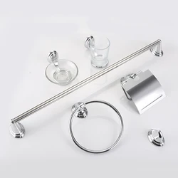 Цинковые аксессуары для ванны, набор для ванной комнаты с хромированной отделкой, настенный держатель для ванны