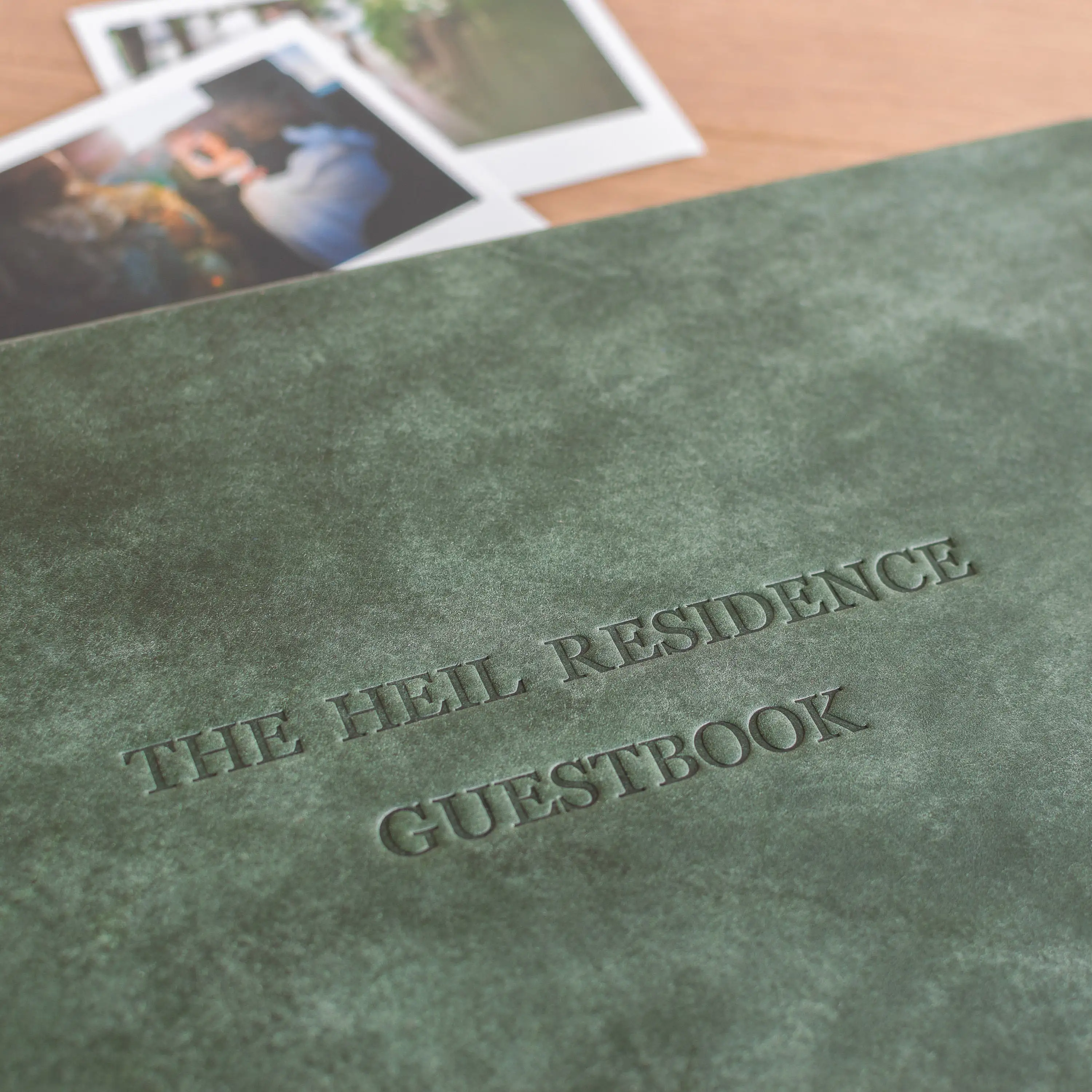 Unique Personalized Customized Gold Stamping Logo Luxury Hardcover Blank Wedding Guest Book