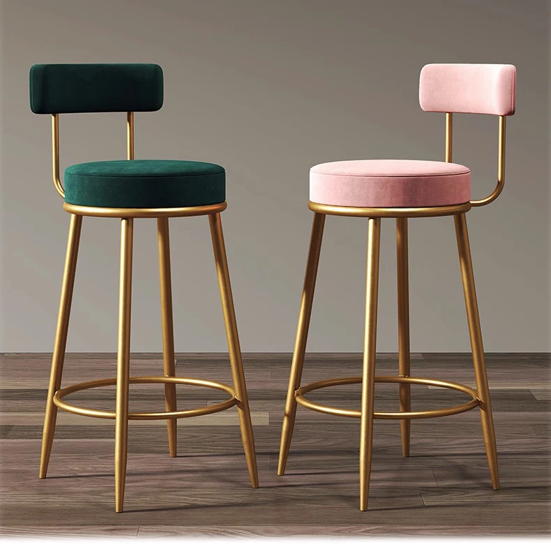 Nordic High Chair Modern Simple Luxury Light Home Bar Stool for Home Hotel Office Villa Events and Banquets CH-066