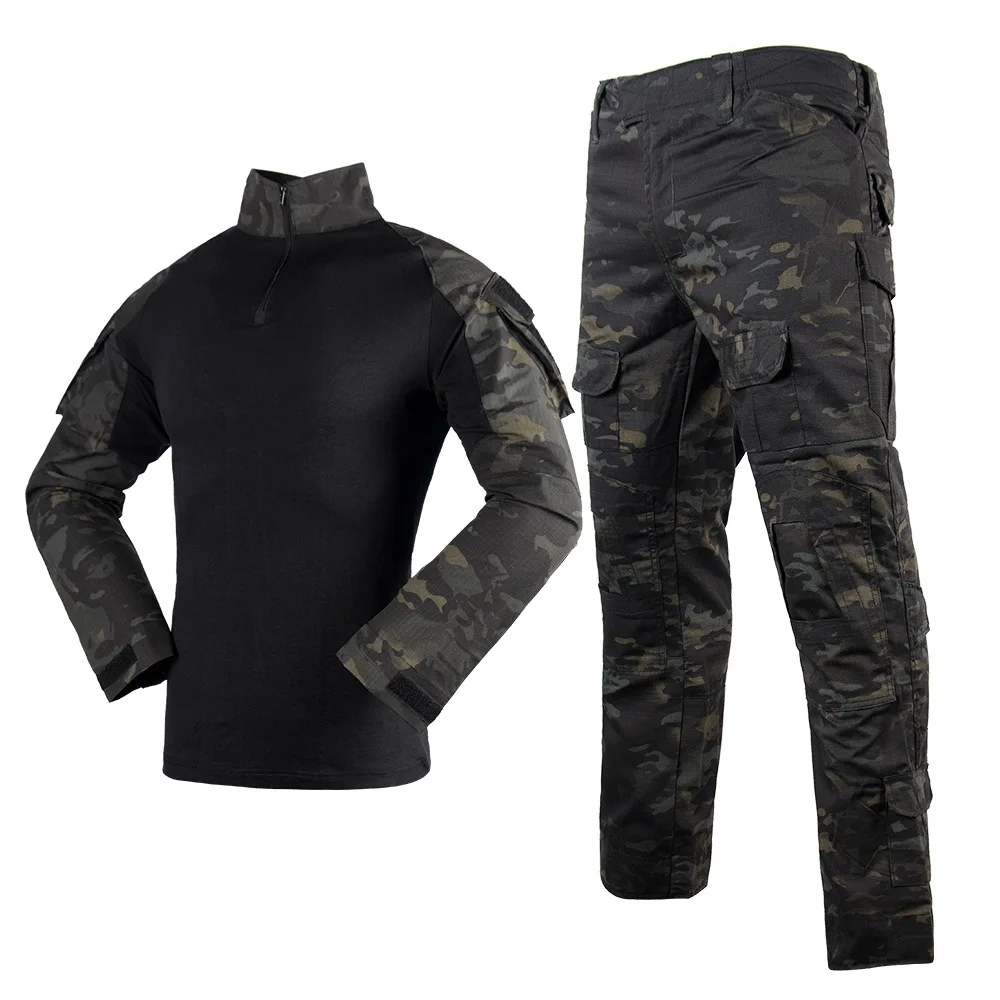 G3 Tactical Clothes Uniform Camouflage CS Training Suit Breathable Rip Stop Frog Suit Clothes with Knee Pads