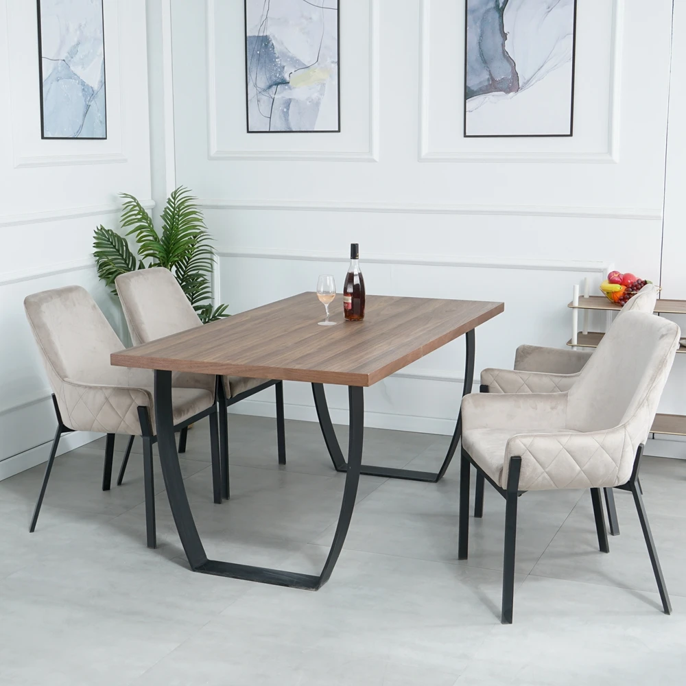 Contemporary Home Furniture Modern Hotel Comfortable restaurant Gold legs high back Upholstered Velvet Dining Chair