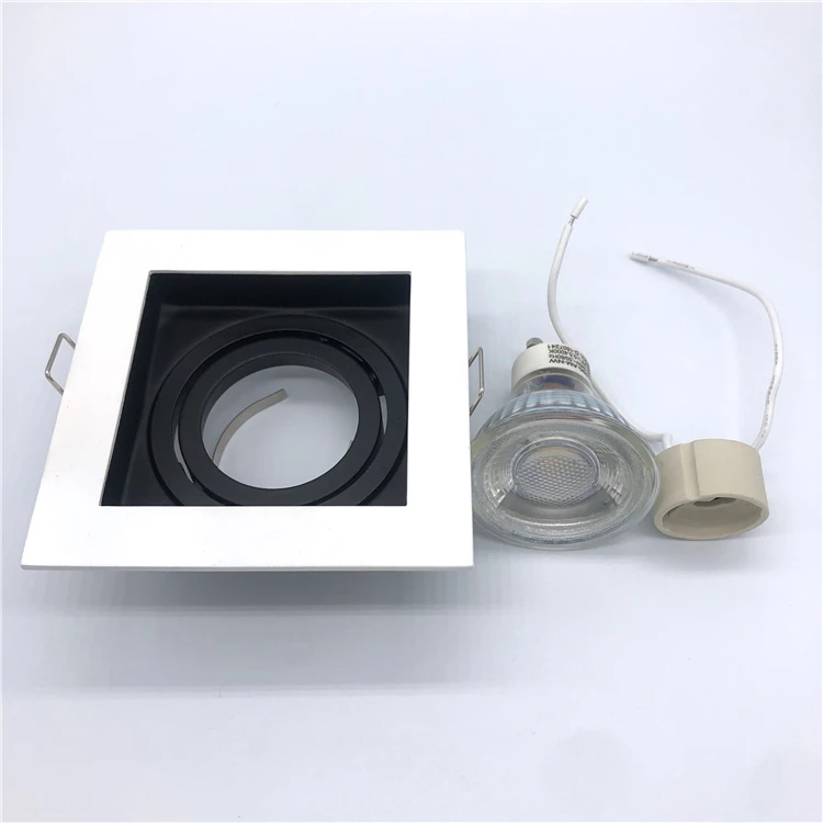 Deep hole Halogen Gu10 mr16 Adjustable Square Recessed Ceiling gu10 Downlight fixture