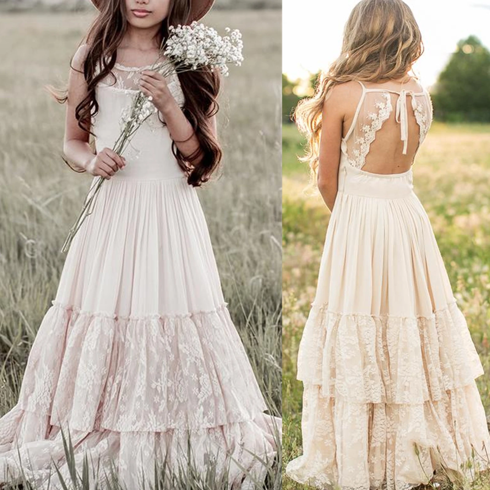 Custom Wholesale Kids Wear Vendor Designers Girl Clothing Summer Children Kids Clothes Girls Dress Pink Dress