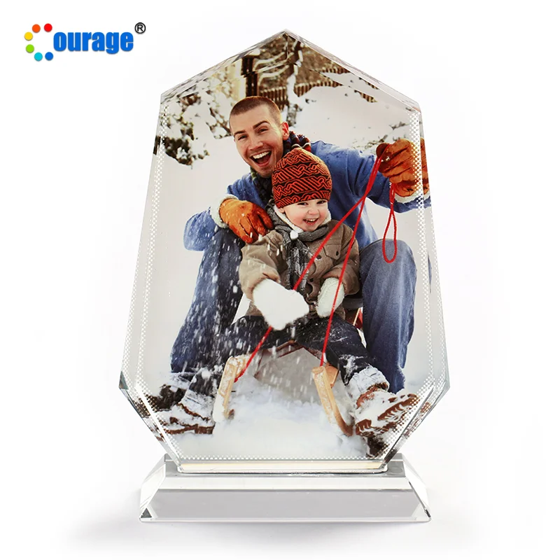 Courage Personalized BXP-01 Crystal Acrylic Picture Photo Block Frame