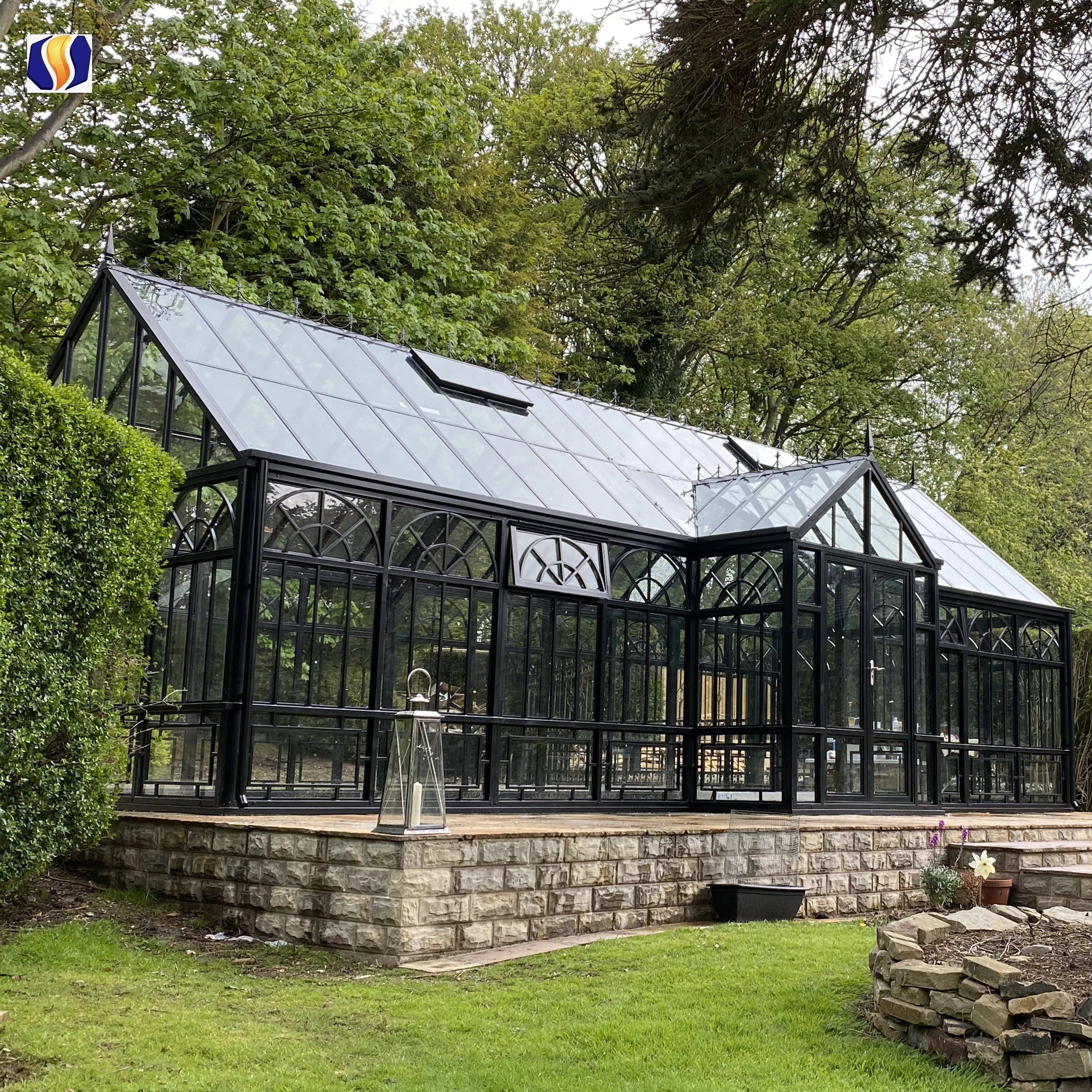 2021 New arrival 10M  Steel garden greenhouse with powder coated black