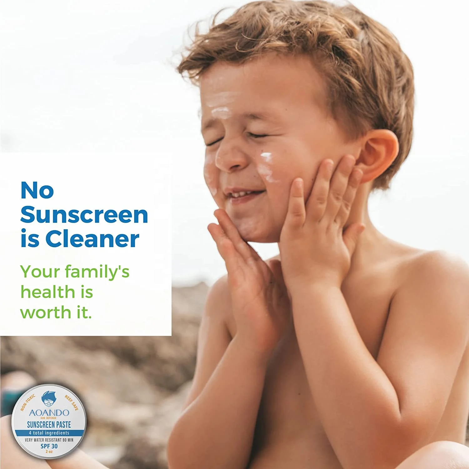 Zinc Oxide Sunscreen Paste Children Skin Care Manufacturer Custom Hawaii Reef Safe for Sensitive Skin Face Kid Minerals Sunblock
