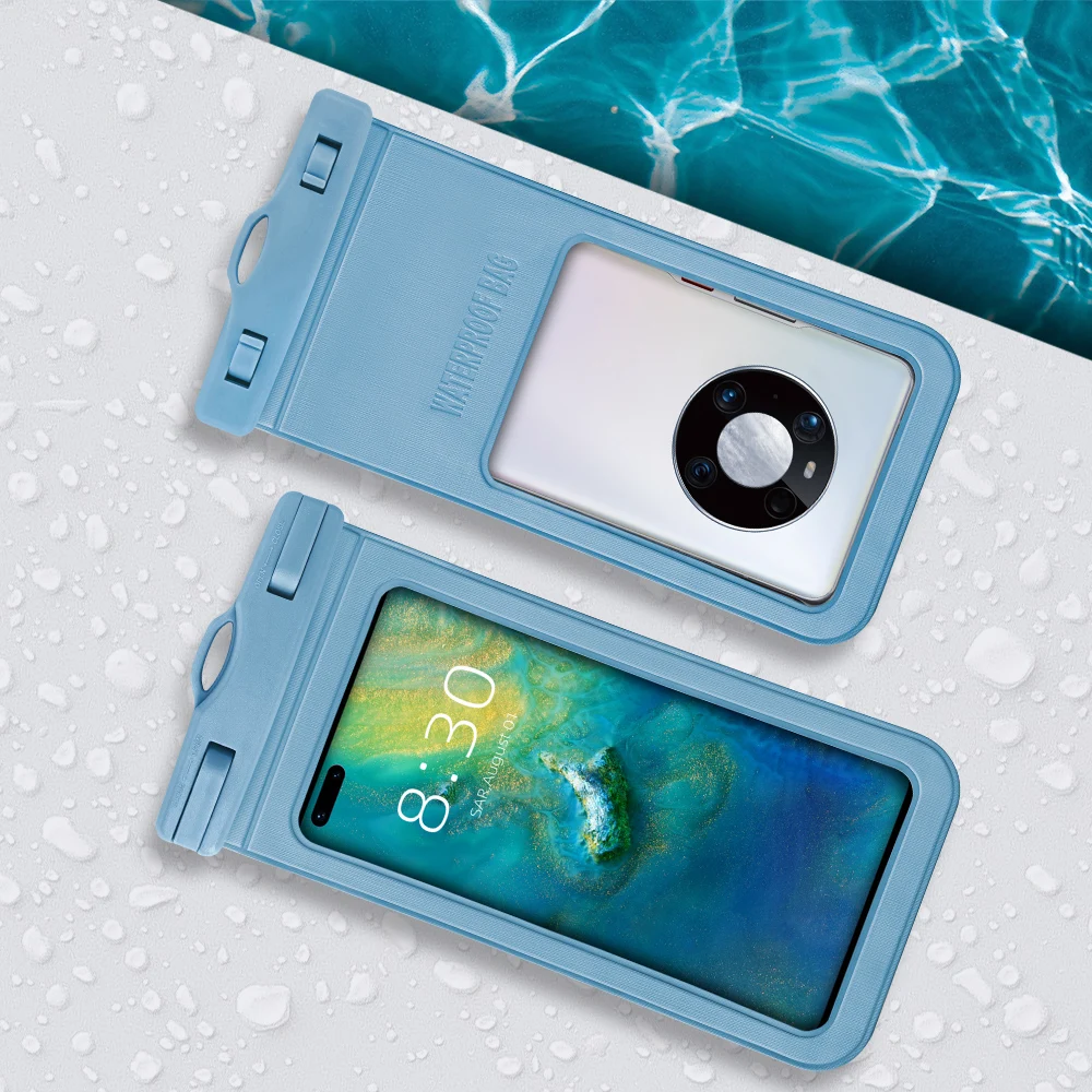 Wholesale Colorful PVC phone bag IPX8 degree face recognition swimming waterproof phone case