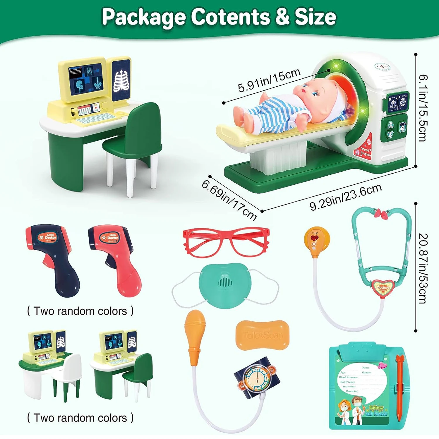 Cute Doctor Kit Toys Role Play Game Educational Baby Doll Pretend Play Preschool Toys Doctor Set for Kids Girls Children