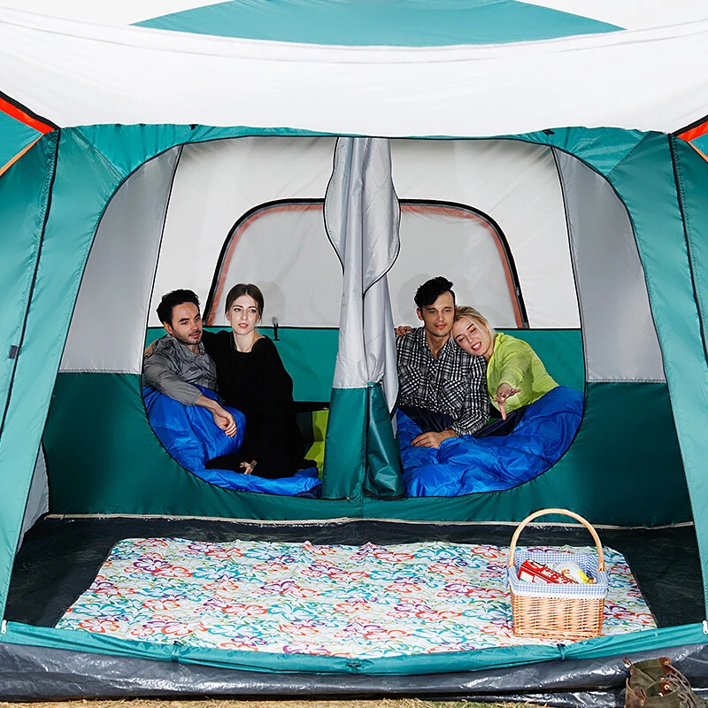 OEM Family Outdoor glamping Tent cabin 6-12 Person get together with Rainproof luxury camping tents from China manufacturer