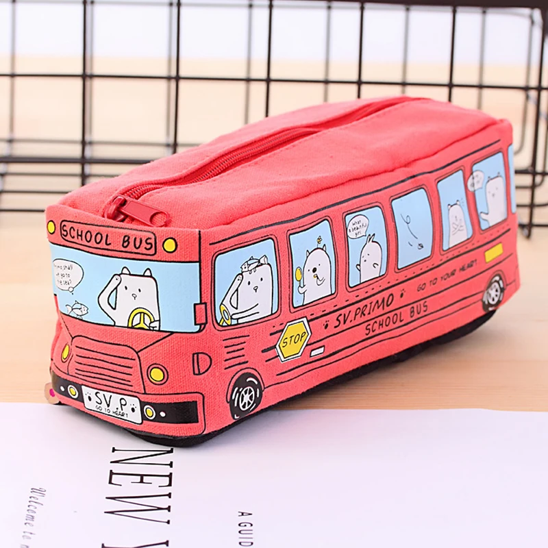 Small zipper Cotton Canvas Pencil Case and Travel Pouch For Kids For Students