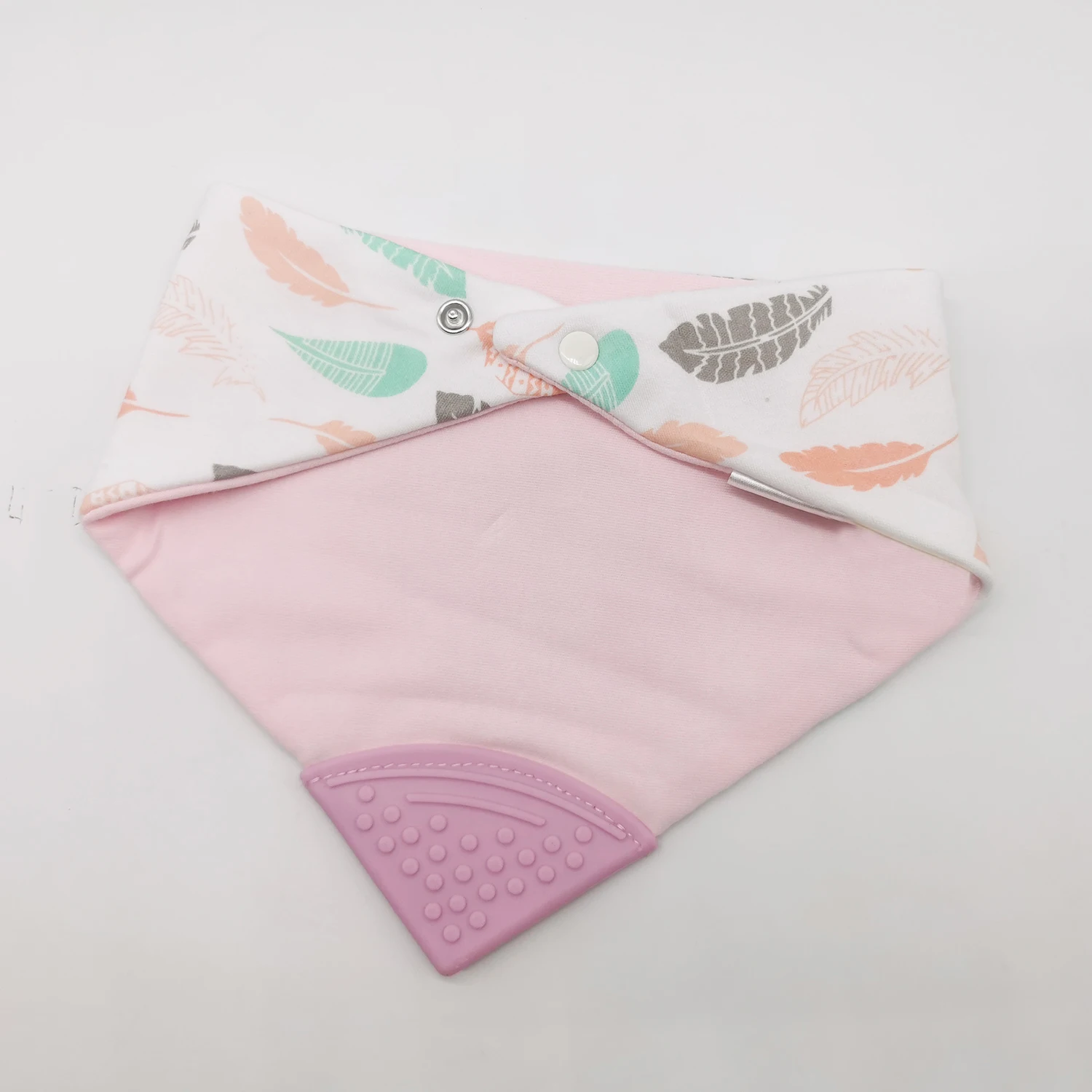 Baby Bandana Teething Bib with BPA-Free Silicone Teether Fashion Baby Bibs 100% Cotton Skin friendly