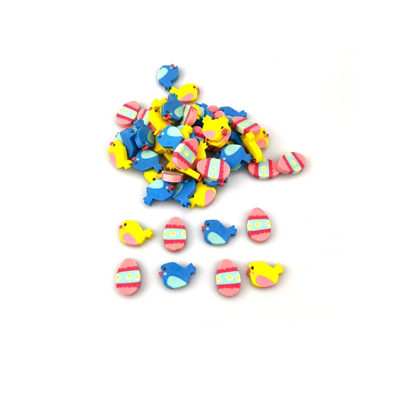 Creative 100pcs Pack Set Fruit Cake Custom Shape Mini Erasers Rubber Cute Kids Gift School Student Easter Eraser