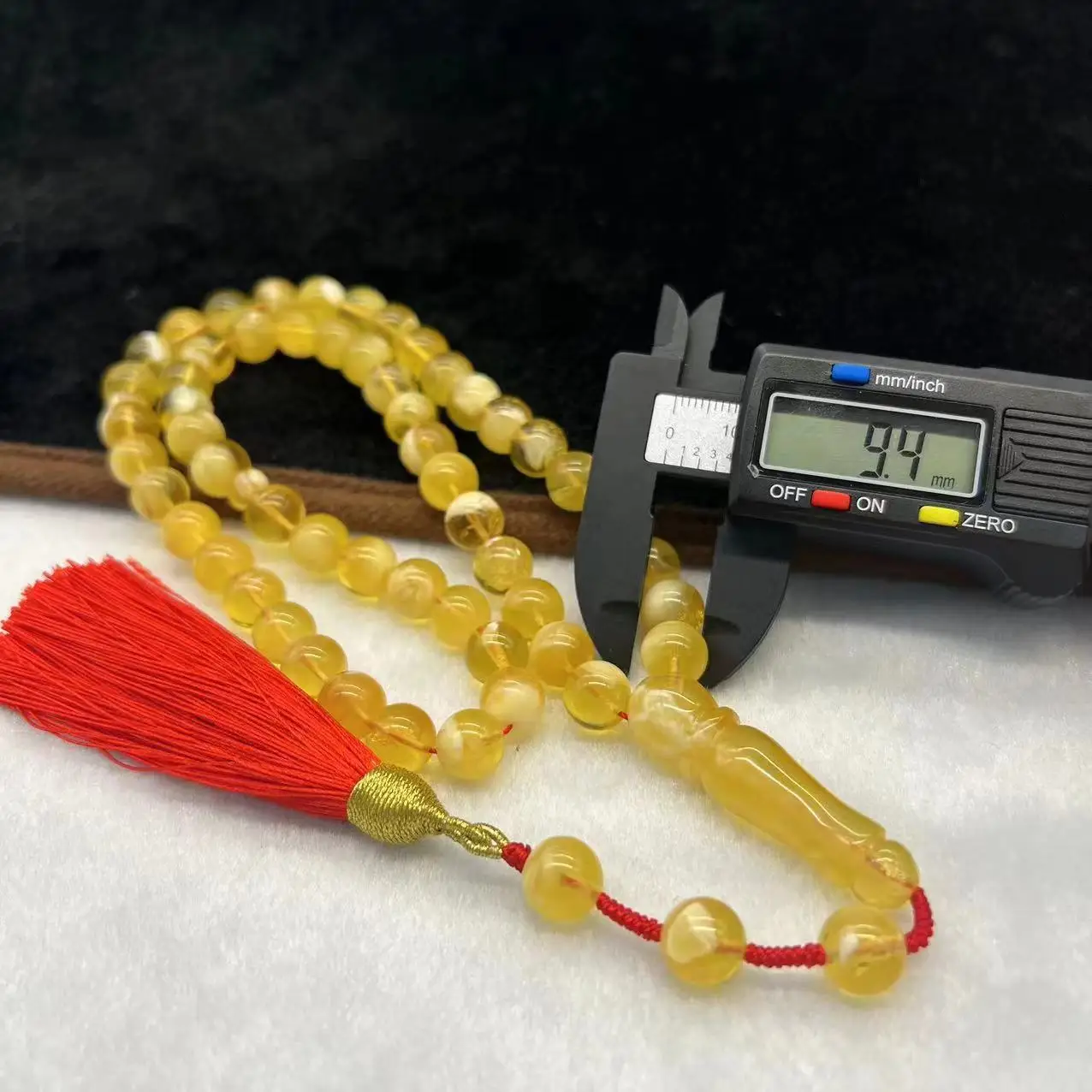 100% Natural Baltic Amber,classic islamic muslim prayer rosary,Spherical rosary,9mm 35grams