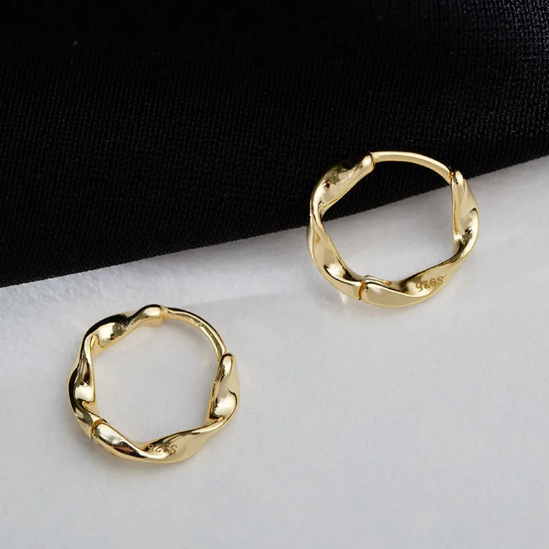 925 Sterling Silver Hot Sale Korean Twisted Earrings Simple Temperament Exquisite Semale Sexy Jewelry
