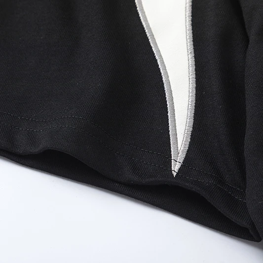 Plus Size Mens Custom PU Leather Patches embroidery Logo Patches Sew Custom Heavyweight Oversized tshirt