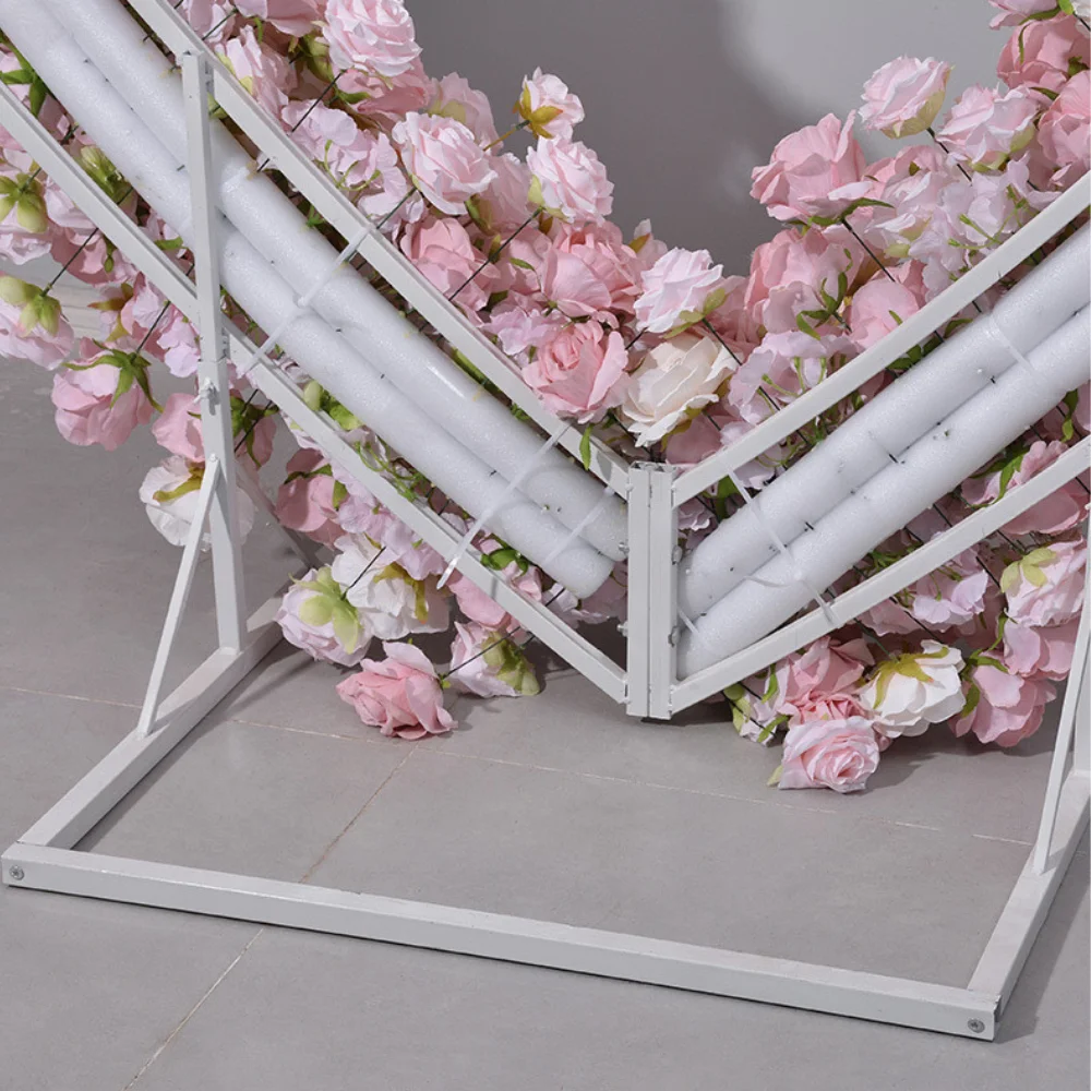 Pink Flower Arch 2*2M/2*2.4M Wedding Stage Background Decor for Home Party Wedding Decoration including Supporting Shelves