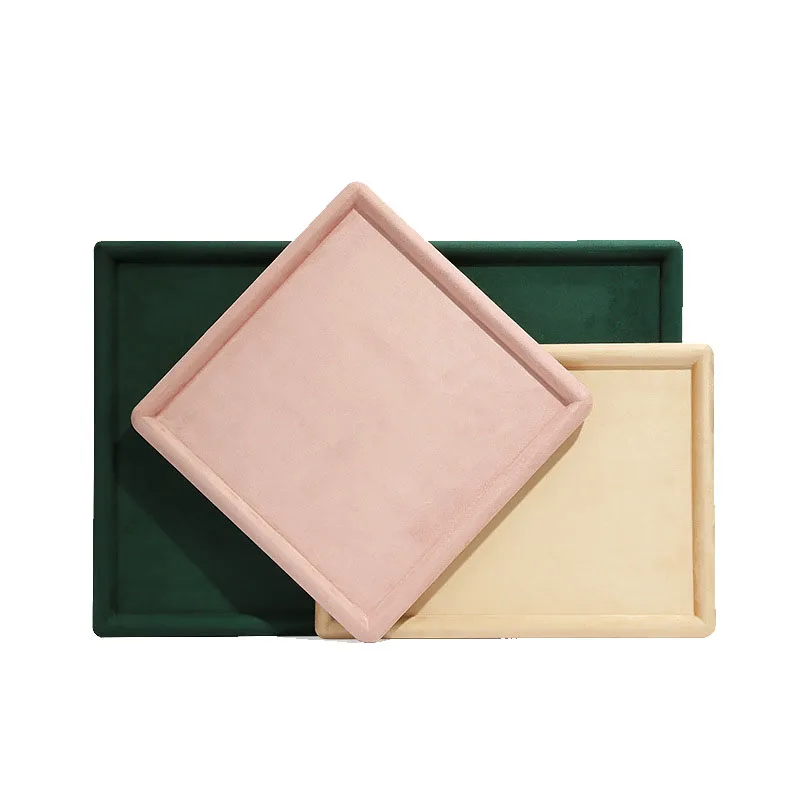 Custom logo Velvet suede Jewelry Trays Organizer Set Jewelry Storage Display Trays for ring bracelet